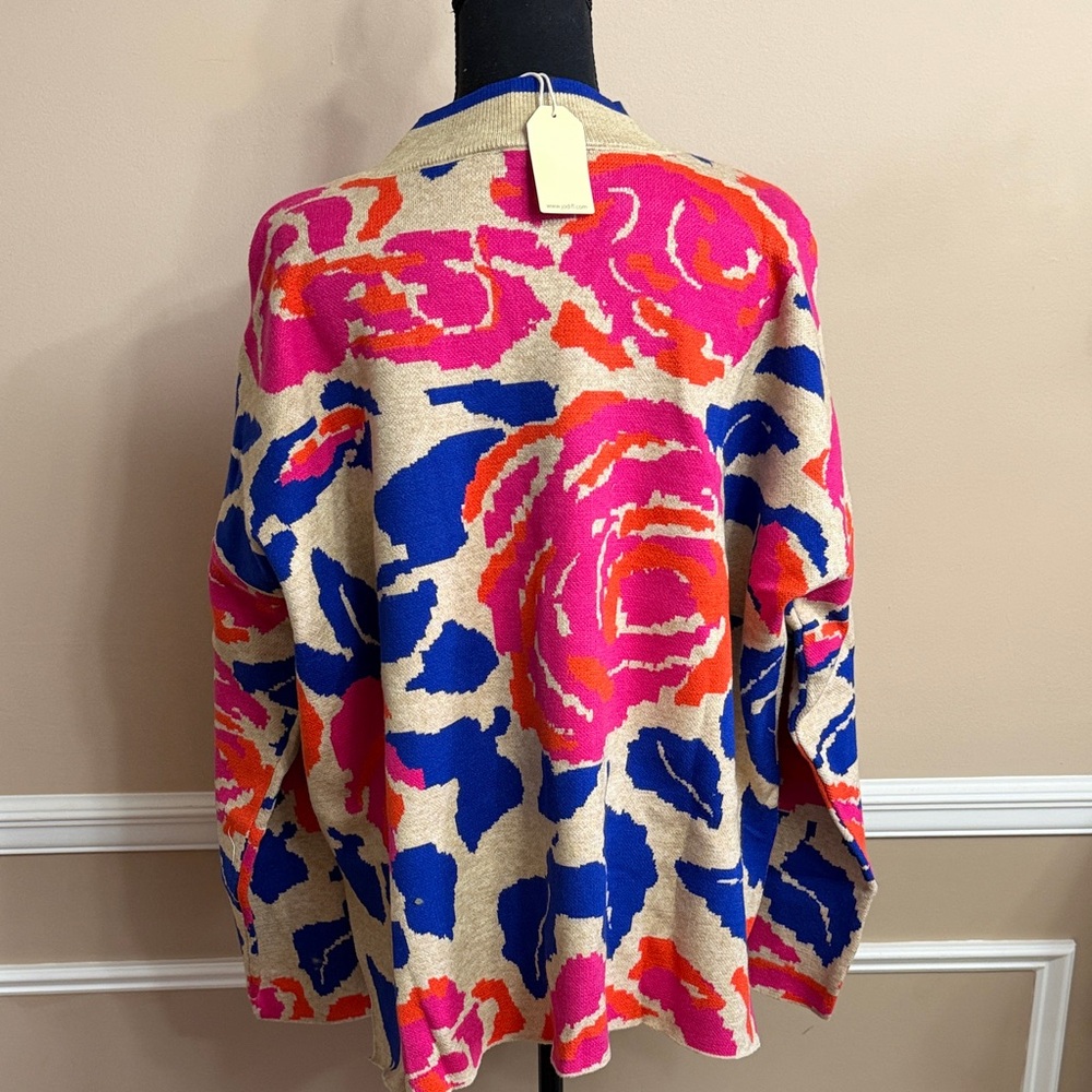 JODIFL Bold Floral Sweater in Pink, Blue, and Orange - Picture 6 of 11